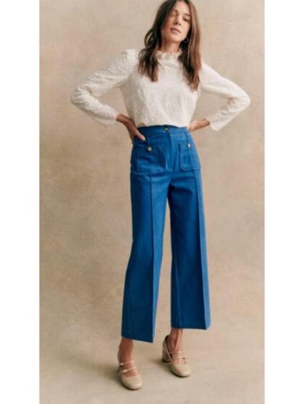 EUC Sezane Emilio Trousers Denim Blue - Size 6
